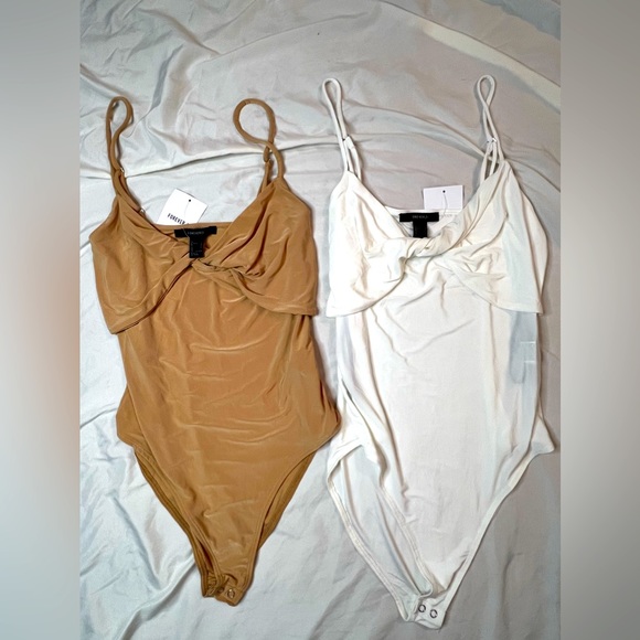NWT Lot of 2 Forever21 Knot-front Bodysuits - Picture 1 of 5
